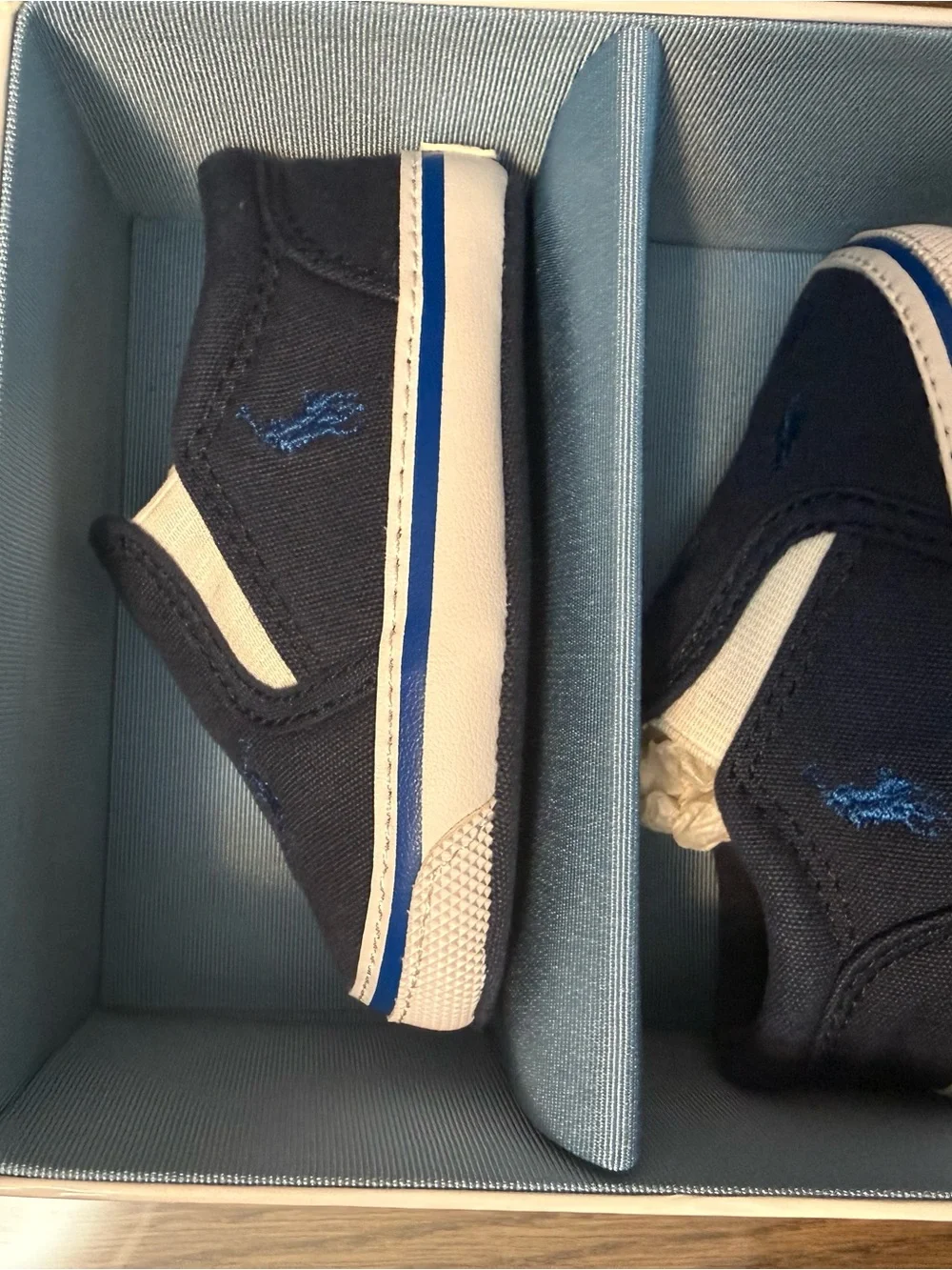 Ralph Lauren Navy Blue Baby Slip-On Sneakers infant 3 / 6-9 months